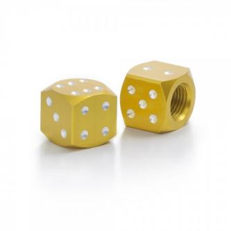 Valve caps "Cube" in gold for motorcycles and carsThe valve  ...