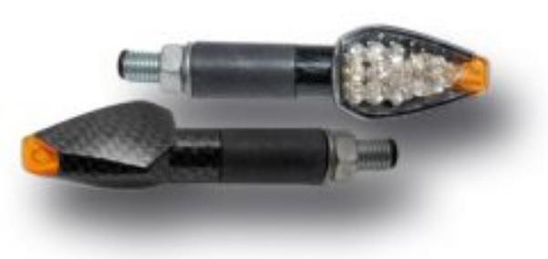 N°18 Micro driehoekige LED knipperlicht wit/oranje E11 - Zwart