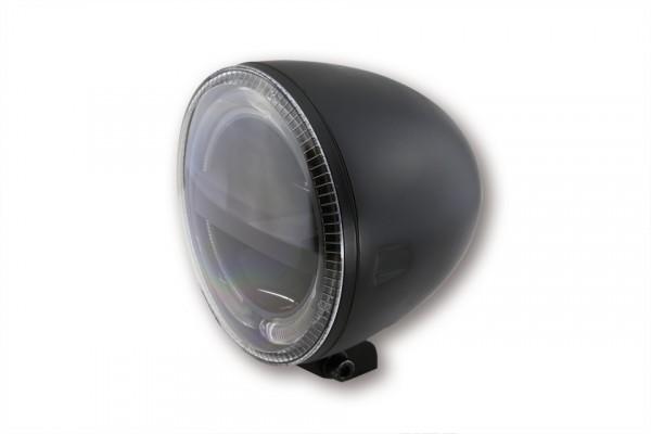 LED main Headlight "CIRCLE" black with E-Mark and DRL / PL - ...
