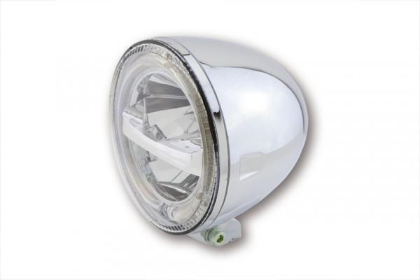 LED main Headlight "CIRCLE" chrome with E-Mark and DRL / PL  ...