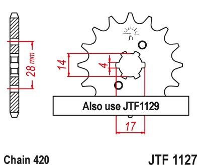 Voortandwiel JTF1125 - Kies een maat