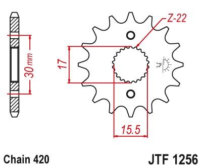 Front sprocket JTF1256 - 15 teeth
