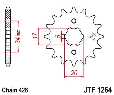 Front sprocket JTF1264 - 14 teeth