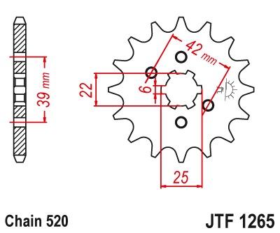 Voortandwiel JTF1265 - Kies een maat