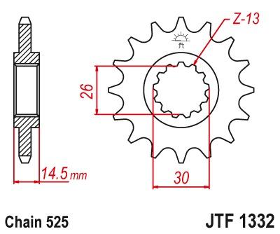 Pignon avant JTF1332 - Choisissez une taille