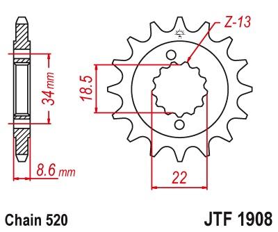 Front sprocket JTF1908 - Pick a size