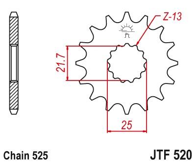 Voortandwiel JTF520 - Kies een maat