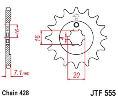 Voortandwiel JTF555 - Kies een maat