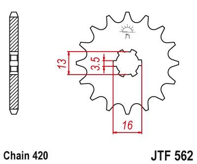 Voortandwiel JTF562 - Kies een maat