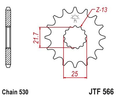 Voortandwiel JTF566 - Kies een maat