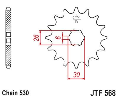 Voortandwiel JTF568 - Kies een maat