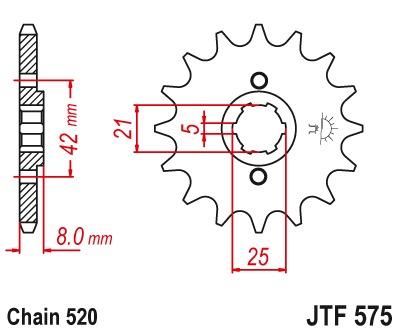 Voortandwiel JTF575 - Kies een maat