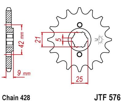 Voortandwiel JTF576 - Kies een maat