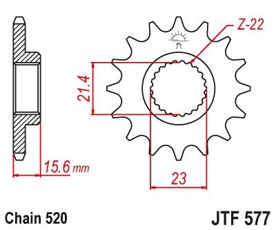 Voortandwiel JTF577 - Kies een maat