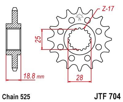 Pignon avant JTF704 - Choisissez une taille