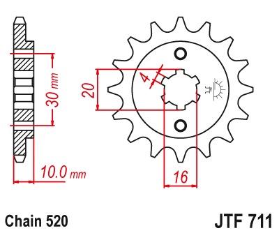 Voortandwiel JTF711 - Kies een maat