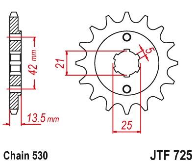 Voortandwiel JTF725 - Kies een maat