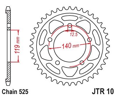 Pignon arrière JTR10 - Choisissez une taille