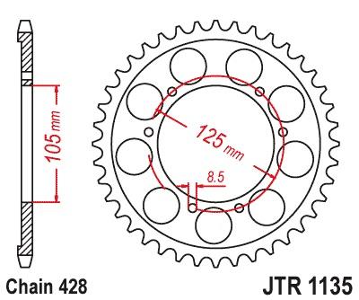 Rear sprocket JTR1135 - Pick a size