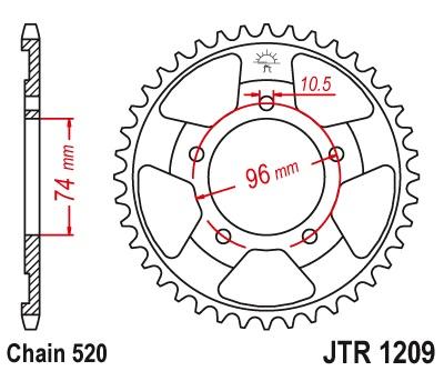 Achtertandwiel JTR1209 - Kies een maat