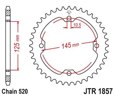 Achtertandwiel JTR1857 - Kies een maat