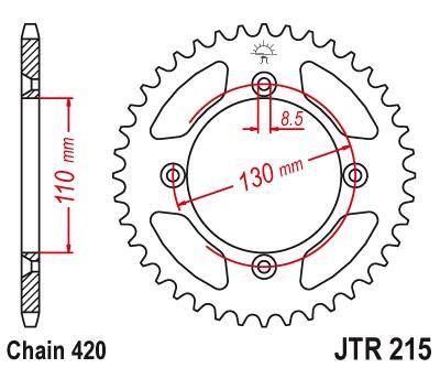 Pignon arrière JTR215 - Choisissez une taille
