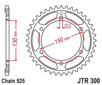 Achtertandwiel JTR300 - Kies een maat