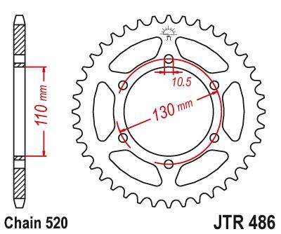 Achtertandwiel JTR486 - Kies een maat