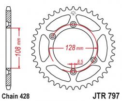 Achtertandwiel JTR797 - Kies een maat