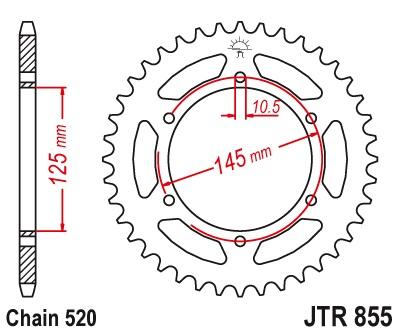 Rear sprocket JTR855 - 47 teeth