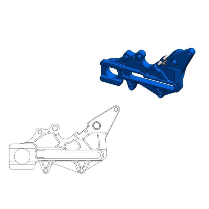 Adapter Husqvarna: Factory rear Ø220mm blue, incl. clip for Magura caliper