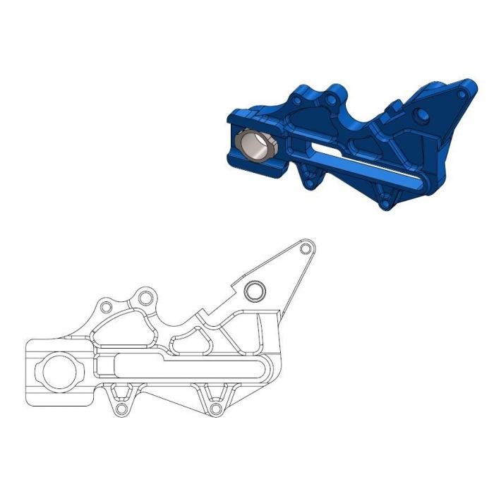 Adapter Husqvarna: Factory rear Ø220mm Blauw (including Enduro axle adapter)