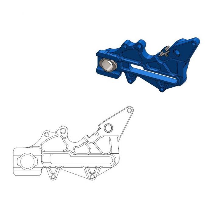 Adapter Husqvarna: Factory rear Ø220mm blue (including Enduro adapter + retainer)