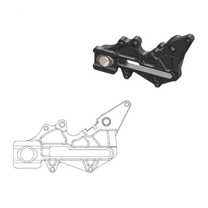 Adapter KTM: Factory rear Ø220mm black (including Enduro adapter + retainer)