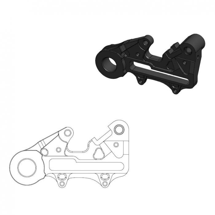 Adapter - Rear brake disc 220mm - Black