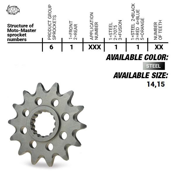 Steel front sprocket - kies een versie