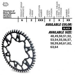 Couronne arrière "7075" en aluminium - 52 dents - Choissiez une couleur
