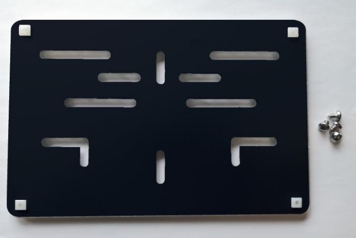 Porte plaque moto - Aluminium noir - Non imprimé - 1 pièce