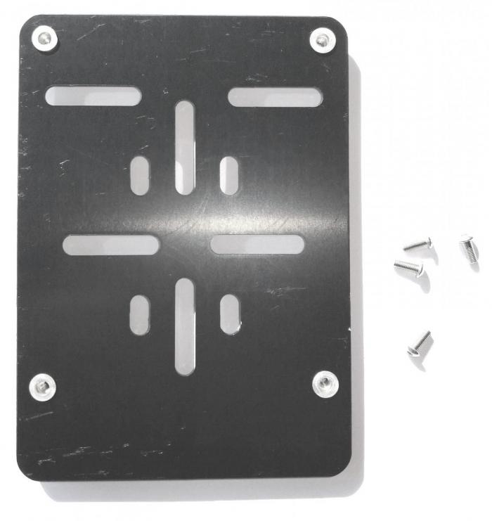 Porte plaque cyclomoteur - Aluminium noir - Non imprimé - 1 pièce