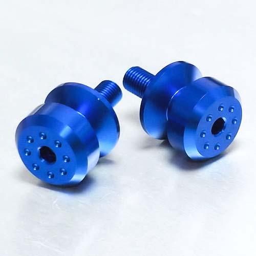 Aluminium Pair Paddock Stand Bobbins M10 x (1.25mm) - Blue
