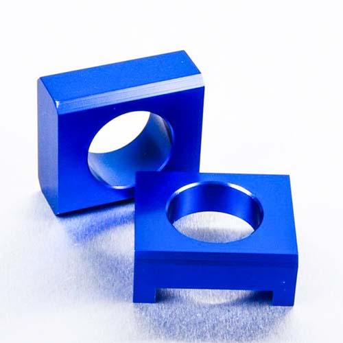 Aluminium Chain Adjuster Block R6/R1 Pair - Blue