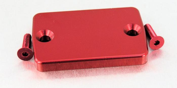 Bouchon de Réservoir Rectangulaire en Alu 37mm x 55mm - Rouge