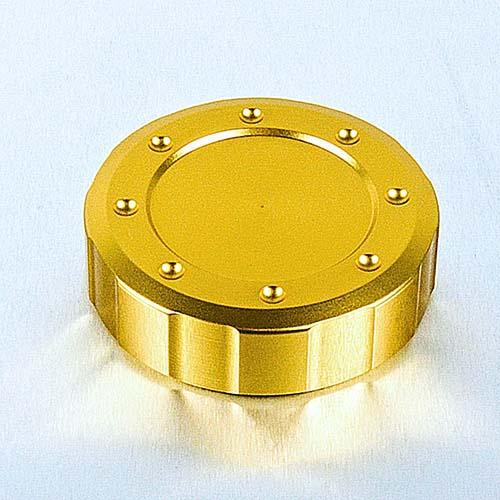 Aluminium Reservoir Cap Round Threaded 61mm o/d - Gold