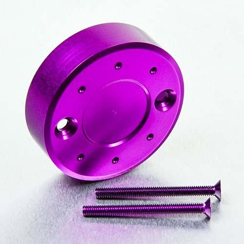 Aluminium Reservoir Cap Round 56mm o/d (2 x 450mm) - Purple