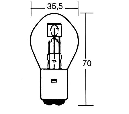 S2 Bulb incandescent with E-test - 12V / 35/35W - BA20D (209-145)