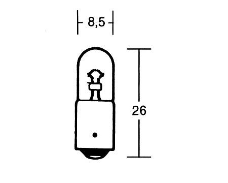 T4W Ampoule incandescent avec E-test - 12V / 4W - BA9S (209-158) - Par pièce
