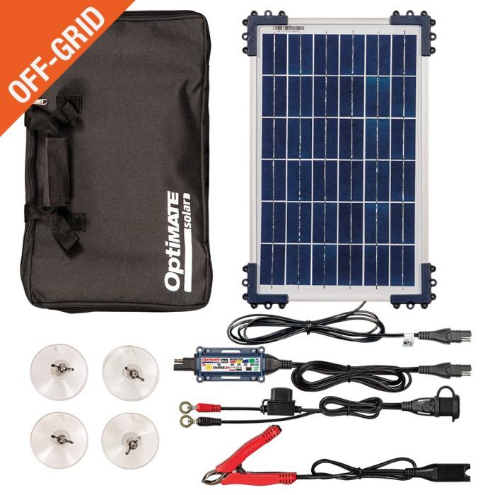 OPTIMATE SOLAR DUO CONTROLLER 5A MAX WITH 10W SOLAR PANEL TRAVEL KIT - € 0,05 Recupel inbegrepen