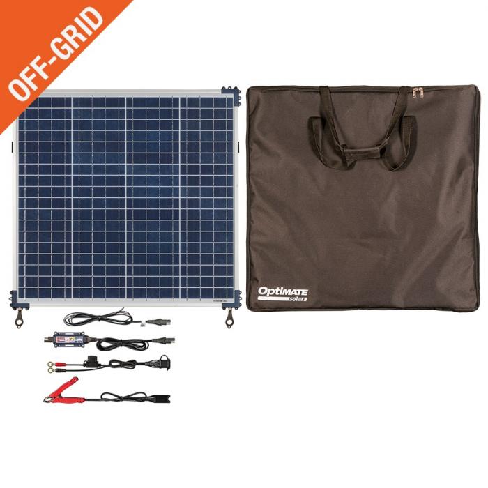 OPTIMATE SOLAR CONTROLLER 7A MAX WITH 60W SOLAR PANEL TRAVEL KIT - € 0,05 Recupel inbegrepen