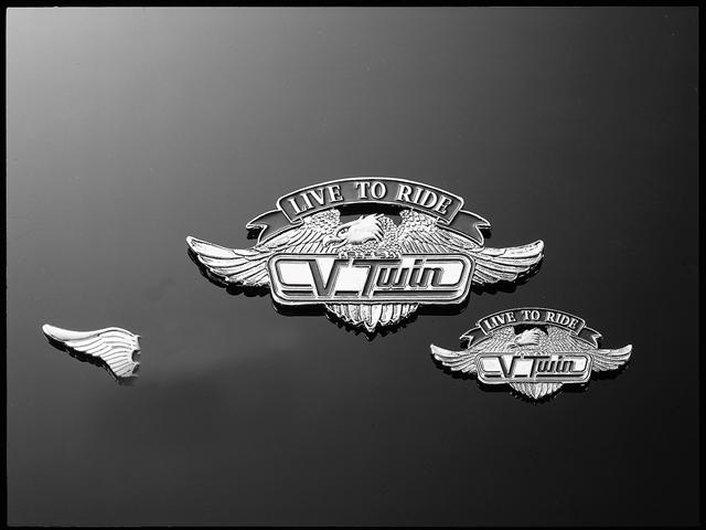 Emblem V Twin "Live to Ride" with eagle emblemThe stable emb ...