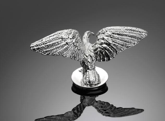 Motorcycle Ornament/ Figure "Standing Hawk Wide Wings" in ch ...